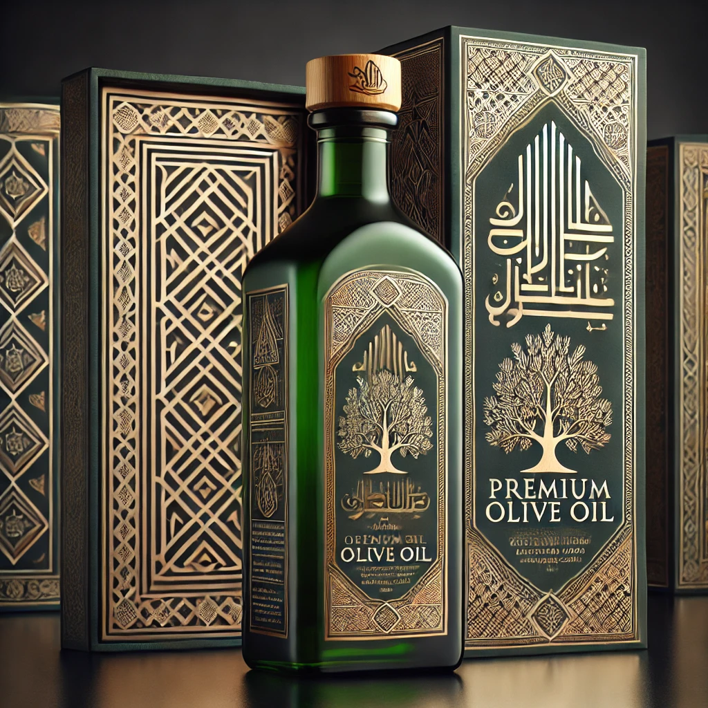 Concept de bouteille en verre teinté et coffret
